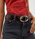 River Island Belt With Oversized Buckle In Tortoiseshell - Brown