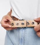 My Accessories London Curve Exclusive Silver Eyelet Waist And Hip Jeans Belt In Camel-neutral