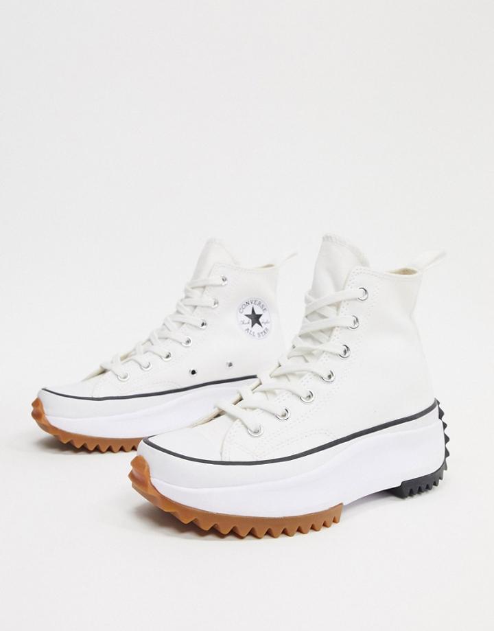 Converse Run Star Hike Hi Canvas Sneakers In White