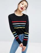 Asos Sweater With Rainbow Stripes - Multi