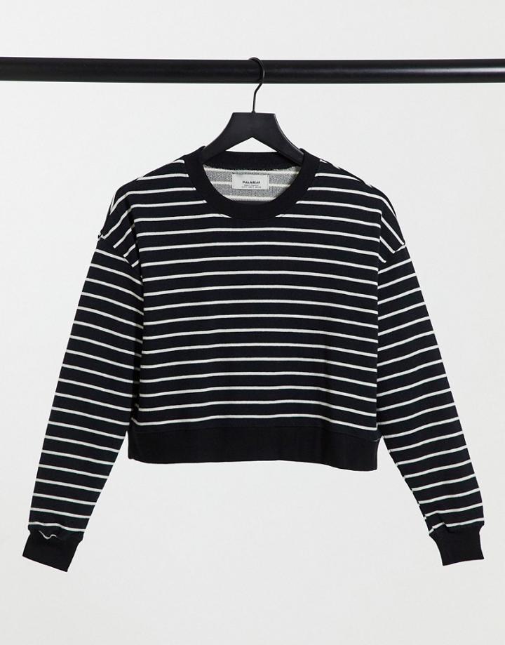 Pull & Bear Sweatshirt In Stripe-black