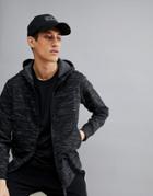 Jack Wolfskin Oceanside Hooded Space Dye Jacket In Black - Black