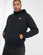 Nike Club Zip-up Hoodie In Black 804389-010