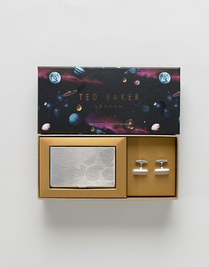 Ted Baker Laddz Paisley Cufflink - Silver