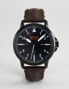 Boss Orange 1550062 Chicago Leather Watch In Brown - Brown