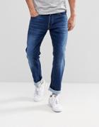 Jack & Jones Intelligence Jeans In Slim Fit Stretch Indigo Knit Denim - Blue