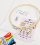 Daisy Street Relaxed T-shirt With I Made This Diy Embroidery Kit-white