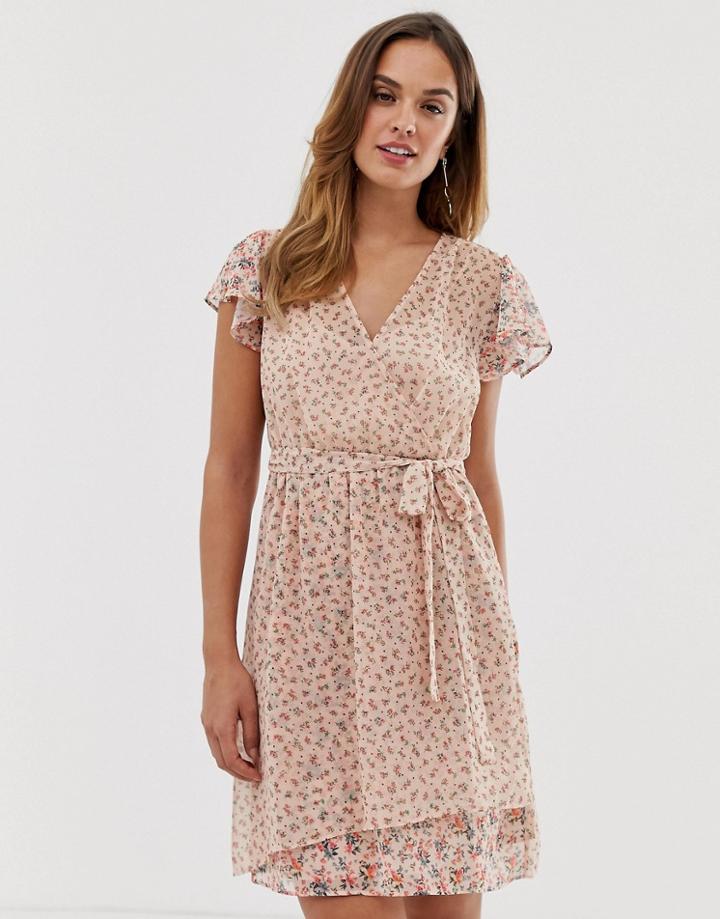 French Connection Floral Wrap Dress-multi