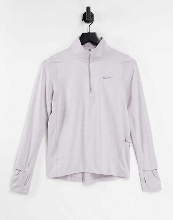 Nike Running Element Pacer Half-zip Sweat In Lilac Heather-purple