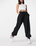 Missguided Sweatpants With Tie Hem In Black