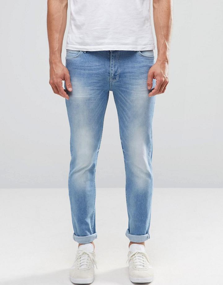 Asos Skinny Jeans In Light Blue Wash - Blue