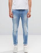 Asos Skinny Jeans In Light Blue Wash - Blue