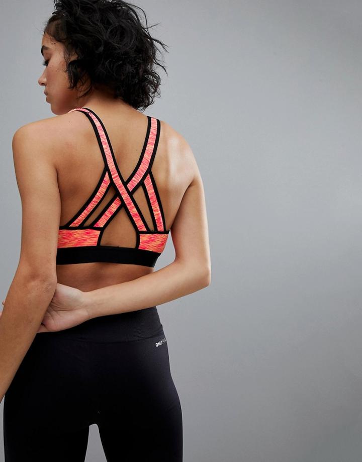 South Beach Sports Crop Top With Back Band - Pink