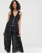 Stevie May Constance Jumpsuit With Button Front - Black