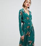 Y.a.s Tall Floral Print Wrap Dress-multi