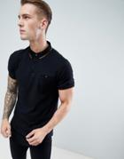 New Look Polo Shirt With Tipping Detail In Black - Black