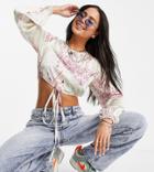Reclaimed Vintage Inspired Long Sleeve Tie Waist Top In Floral Print - Part Of A Set-multi