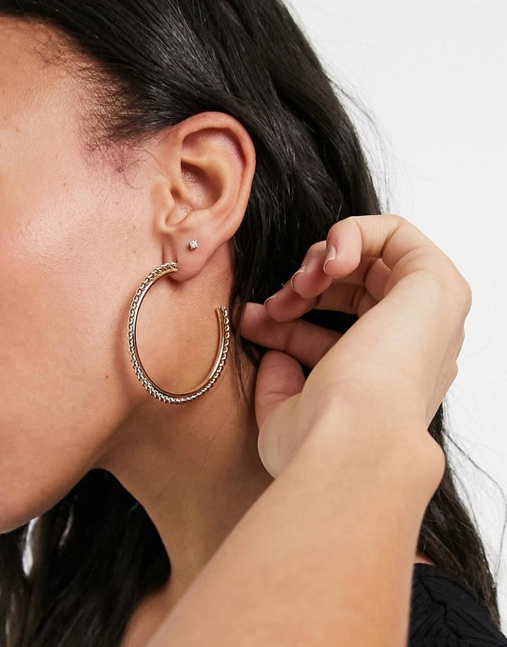 Topshop Xl Hoop Earrings In Gold Chain