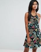 Oasis Tropical Print Halter Neck Beach Dress - Multi