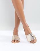 Asos Jovena Leather Summer Shoes - Gold