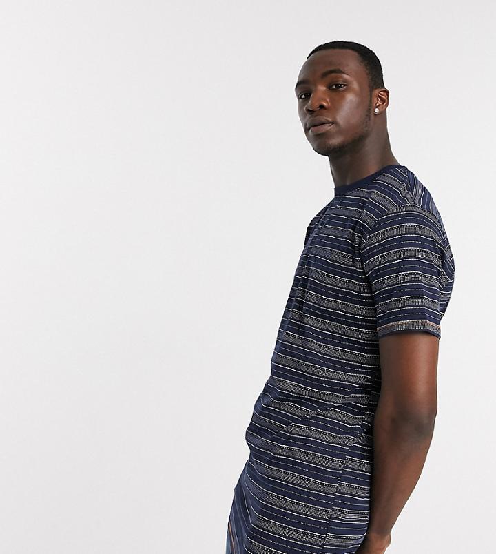 Duke Tall Printed Stripe T-shirt With Chest Pocket-blues