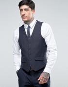 Harry Brown Slim Fit Micro Dot Vest - Navy