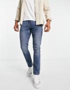 Pull & Bear Slim Fit Jeans In Blue