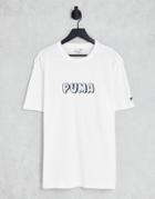 Puma Downtown Oversized T-shirt With Bubble Logo In White
