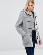 Gloverall Mid Original Duffle Coat In Silver - Silver