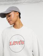 Levi's Raglan Sweatshirt With Circle Logo In Gray-grey