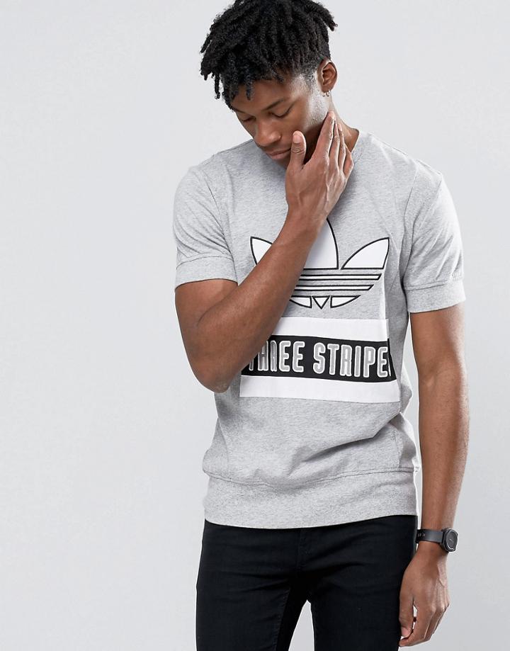 Adidas Originals Brand Pack T-shirt In Gray Ay9294 - Gray
