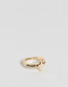 Icon Brand Cross Wrap Ring In Antique Gold - Gold