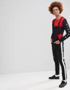 Asos Skinny Overalls With White Side Stripe In Black - Black