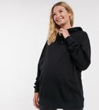 Asos Design Maternity Organic Cotton Super Oversized Boyfriend Hoodie In Black
