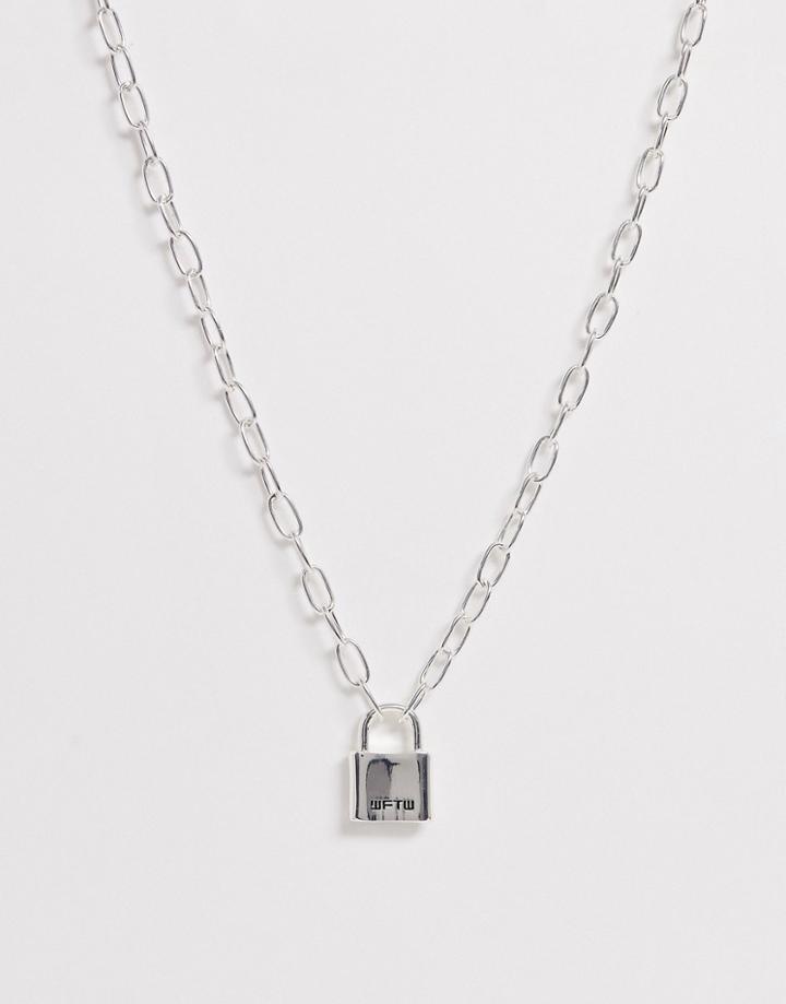 Wftw Padlock Necklace In Silver - Silver