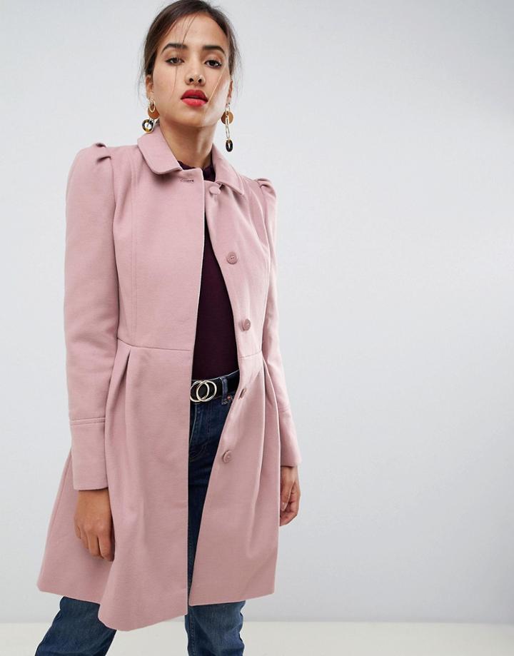 Oasis Swing Coat In Pink - Pink