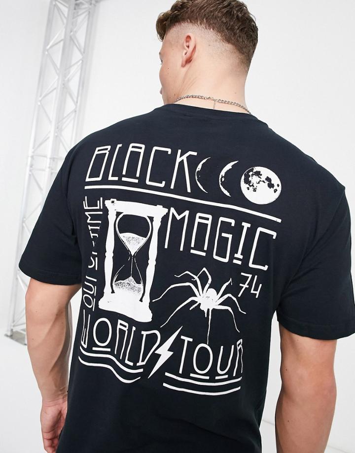 Only & Sons Oversized T-shirt With Black Magic Print In Black