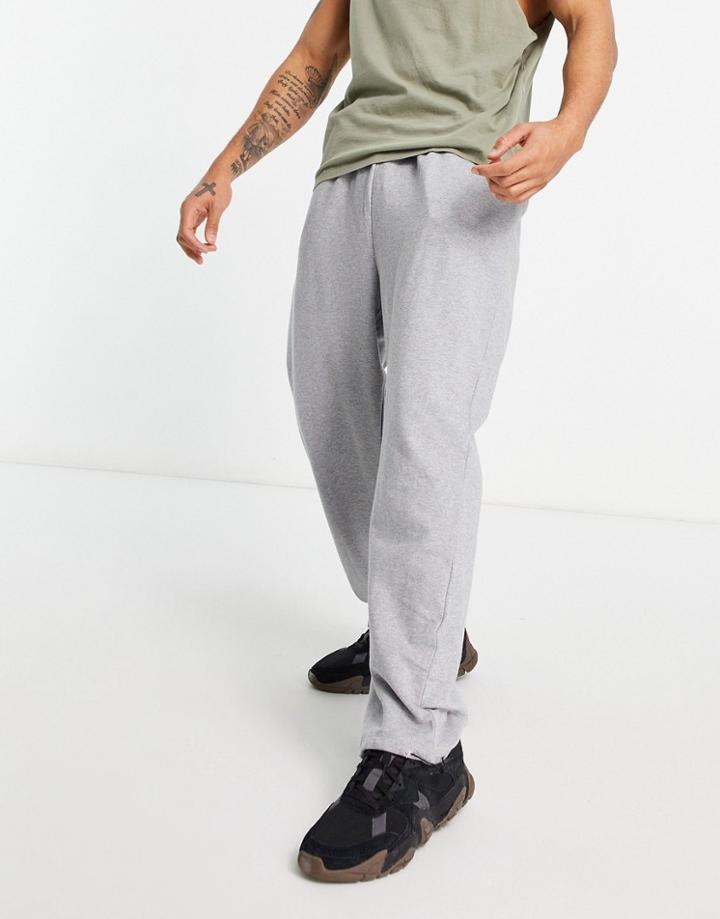 Asos Design Organic Super Oversized Sweatpants In Gray Heather With Toggle Hem-grey