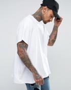 Asos Extreme Oversized T-shirt In Heavy Jersey In White - White