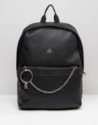 Asos Backpack With Chain Detail - Black