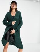 Only Bernice Long Sleeve Cardigan Knit In Green