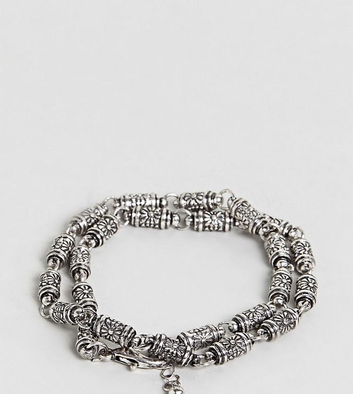 Reclaimed Vintage Inspired Double Wrap Chain Bracelet In Silver Exclusive To Asos - Silver