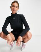 Nike Essentials Mock Neck Long Sleeve Top In Black