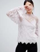 Vila Lace Top - Purple