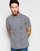 Edwin Shirt Nime Short Sleeve All Over Ikat Print In Navy - Navy Ikat