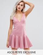 Asos Petite Exclusive Flippy Hem Mini Dress - Pink
