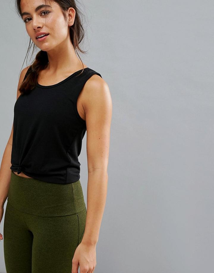 Onezie Knot Crop Top In Black - Black