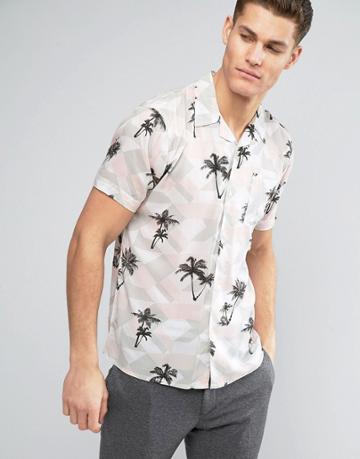 D-struct Palm Print Shirt - White