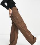 Asyou Cargo Jeans In Brown