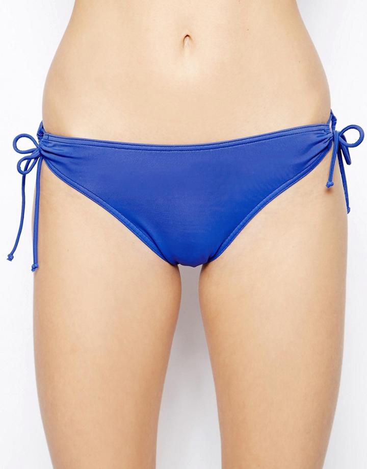 Asos Mix And Match Loop Side Bikini Bottom - Blue